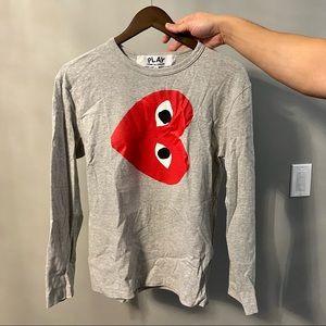 Mens CDG Play long sleeve shirt